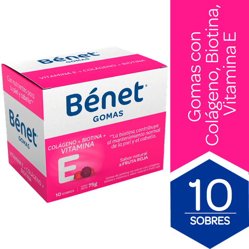 Gomas Bénet Colágeno + Biotina+Vitamina E Sin Azucar