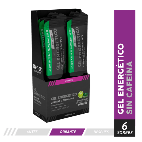 Gel Energetico Benét Sport Manzana con Cafeina x 6 unidades
