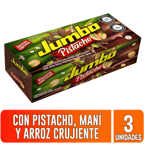 Chocolatina Jumbo Pistacho x 3 und