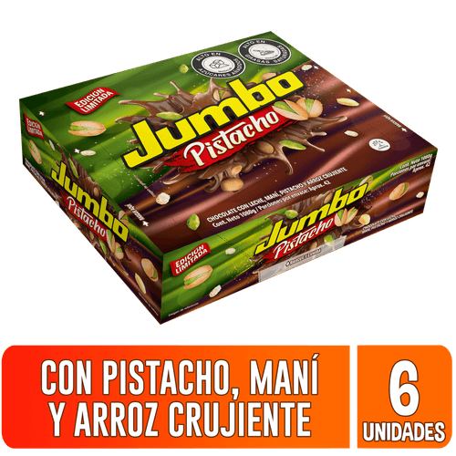 Chocolatina Jumbo Pistacho x 6 und