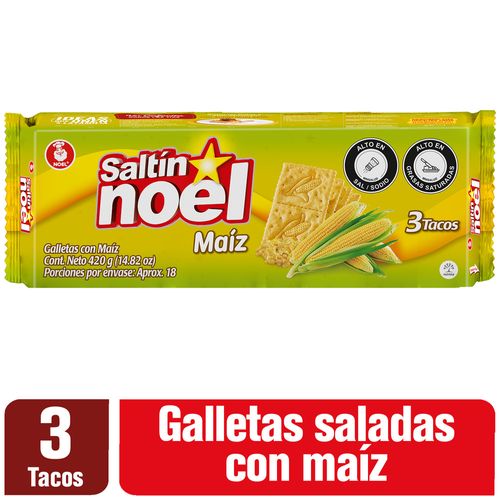 Galleta Saltín Noel  Maiz 3 Tacos