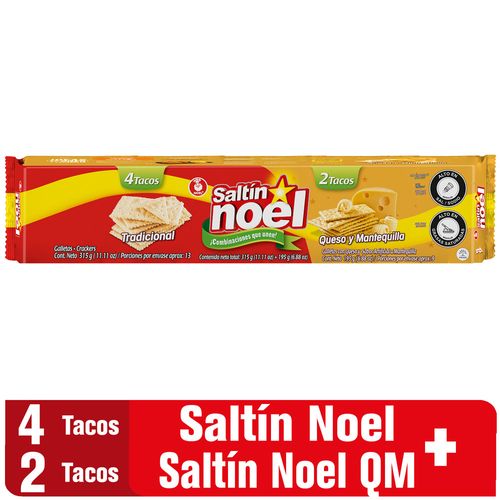 Galleta Saltín Noel MIX Saltin Noel 4 Tacos Rojo + 2 Tacos Queso Mantequilla