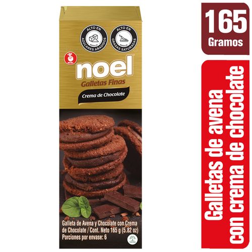 Galletas Noel Avena y chocolate con crema de chocolate