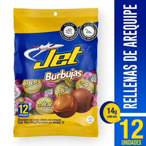 Chocolatina Jet Burbujas Mini Bolsa x 12 unidades