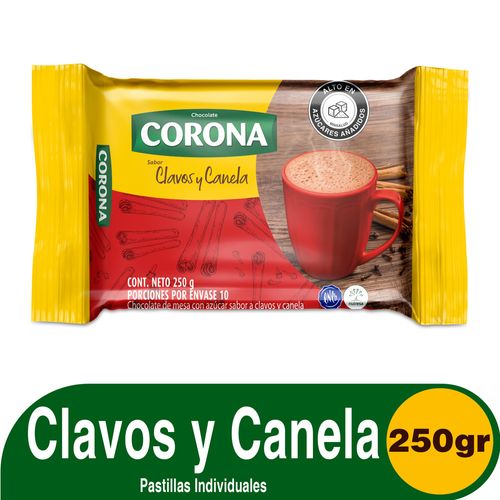 Chocolate Corona Clavos y Canela x 10 pastillas