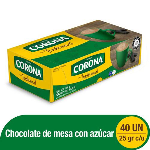 Chocolate Corona Tradicional Pastillado x 40 unidades