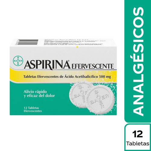 Aspirina Efervescente Ácido Acetilsalicílico  x 12 tabletas