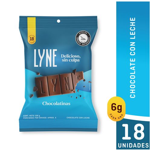 Chocolatinas LYNE Leche x 18 unidades