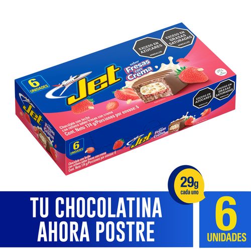 Chocolatina Jet Fresas con Crema x 6 unidades