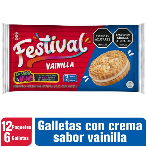 Galletas Festival Vainilla x 12 paquetes x 6 galletas