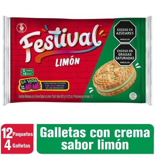 Galletas Festival Limón x 12 paquetes x 4 galletas