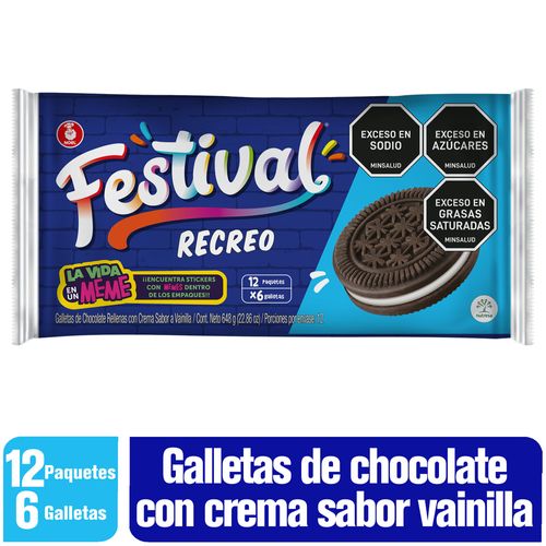 Galletas Festival Recreo x 12 paquetes
