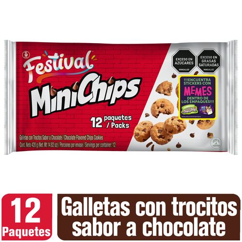 Galleta Festival Minichips Chocolate Bolsa x 12 paquetes