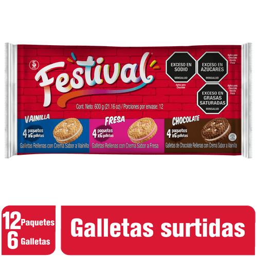 Galletas Festival Surtida x 12 paquetes x 6 galletas