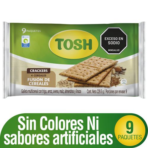 Galleta Tosh Fusion de Cereal Fit Bolsa 9x3