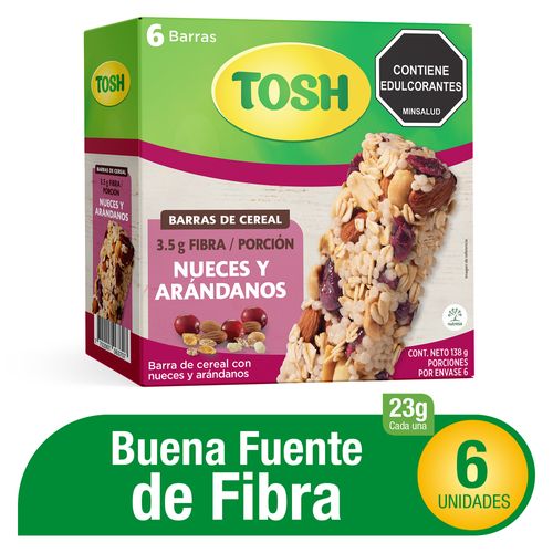 Barra de cereal Tosh Arándanos y Nueces  x 6 unidades