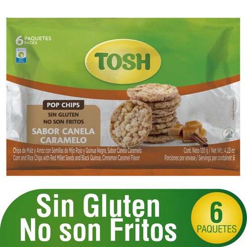 Pasabocas Chips de Maiz Tosh Caramelo Multiempaque x 6 unidades