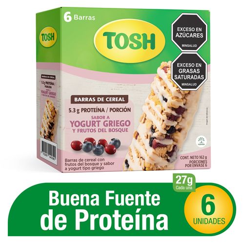 Barra de cereal Tosh Yogurt proteína  x 6 unidades