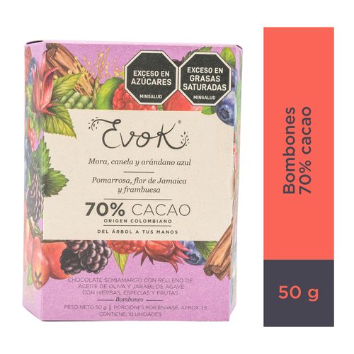 Bombones de chocolate sabores Surtidos por 10 unidades 70 % Cacao