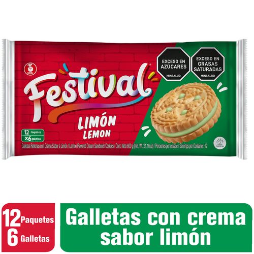 Galletas Festival Limón x 12 paquetes x 6 galletas