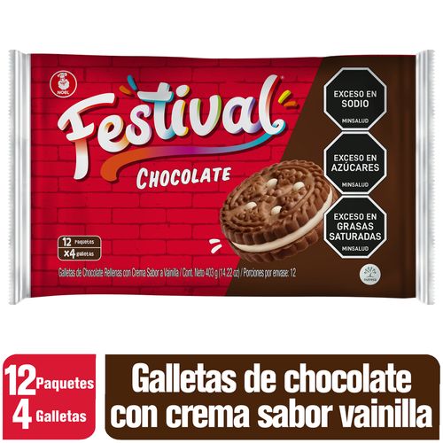 Galletas Festival Chocolate x 12 paquetes x 4 galletas