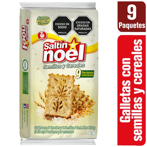 Galletas Saltín Noel Semillas y Cereales x 9 Paquetes