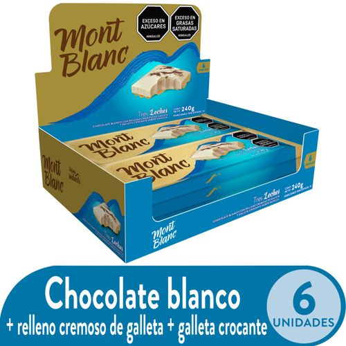 Chocolates Montblanc Tres Leches Blanco