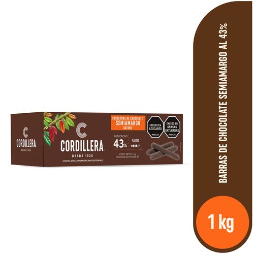 Barra de chocolate real Cordillera  43%