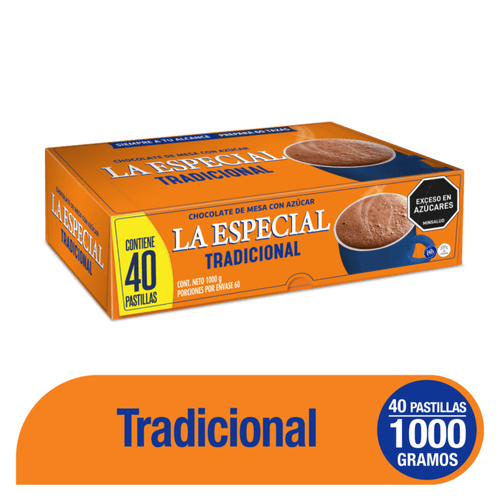 Chocolate La especial Tradicional x 40 Pastillas