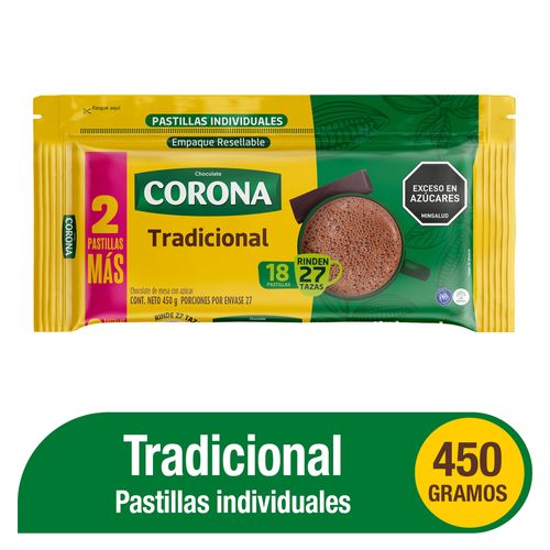 Chocolate Corona Tradicional x 18 pastillas