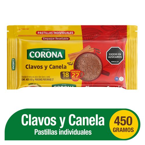 Chocolate Corona Clavos y Canela x 18 pastillas