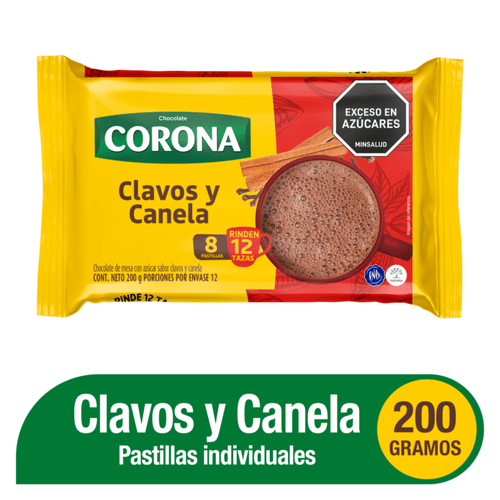 Chocolate Corona Clavos y Canela x 8 pastillas