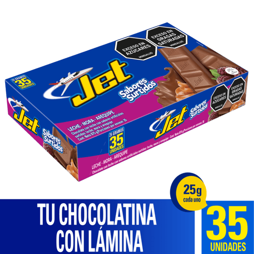 Chocolatina Jet Leche Sabores Surtidos