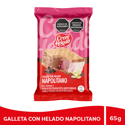 Galleta con Helado Napolitano