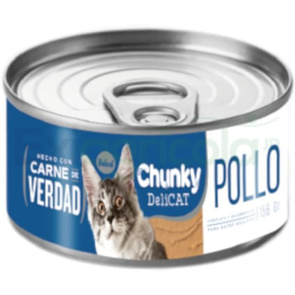 Cat Alimento Humedo CHUNKY Delicat Pollo Lata