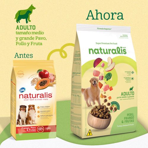 Dog Concentrado NATURALIS Adulto Pollo, Pavo, Frutas