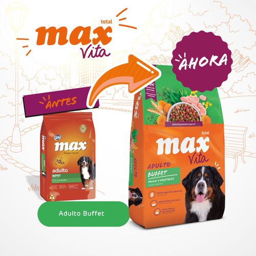 Dog Concentrado MAX VITA Adulto Buffet Pollo y Vegetales