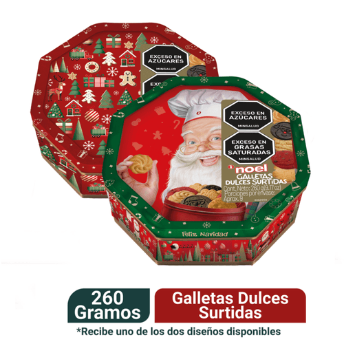Galleta Navidad Noel Cofre Octagonal