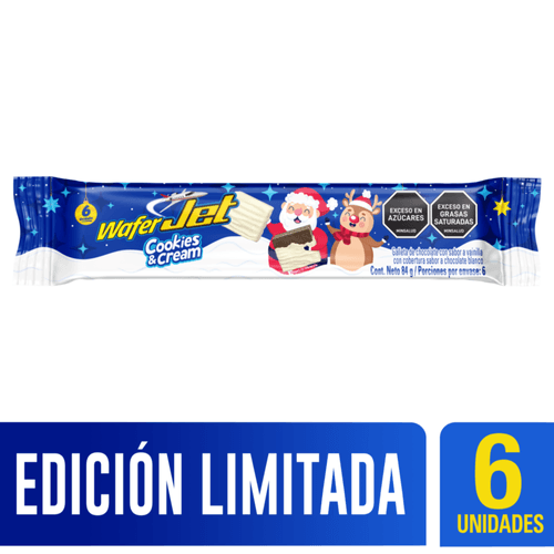 Bandeja Jet Wafer Cuadrado Cookies & Cream x 14 gr