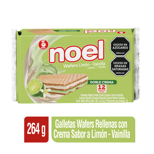 Galletas Wafer Noel Doble Crema Limón Vainilla  Paquete x12