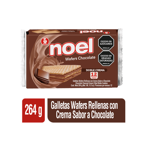 Galletas Wafer Noel Doble Crema Chocolate  Paquete x 12